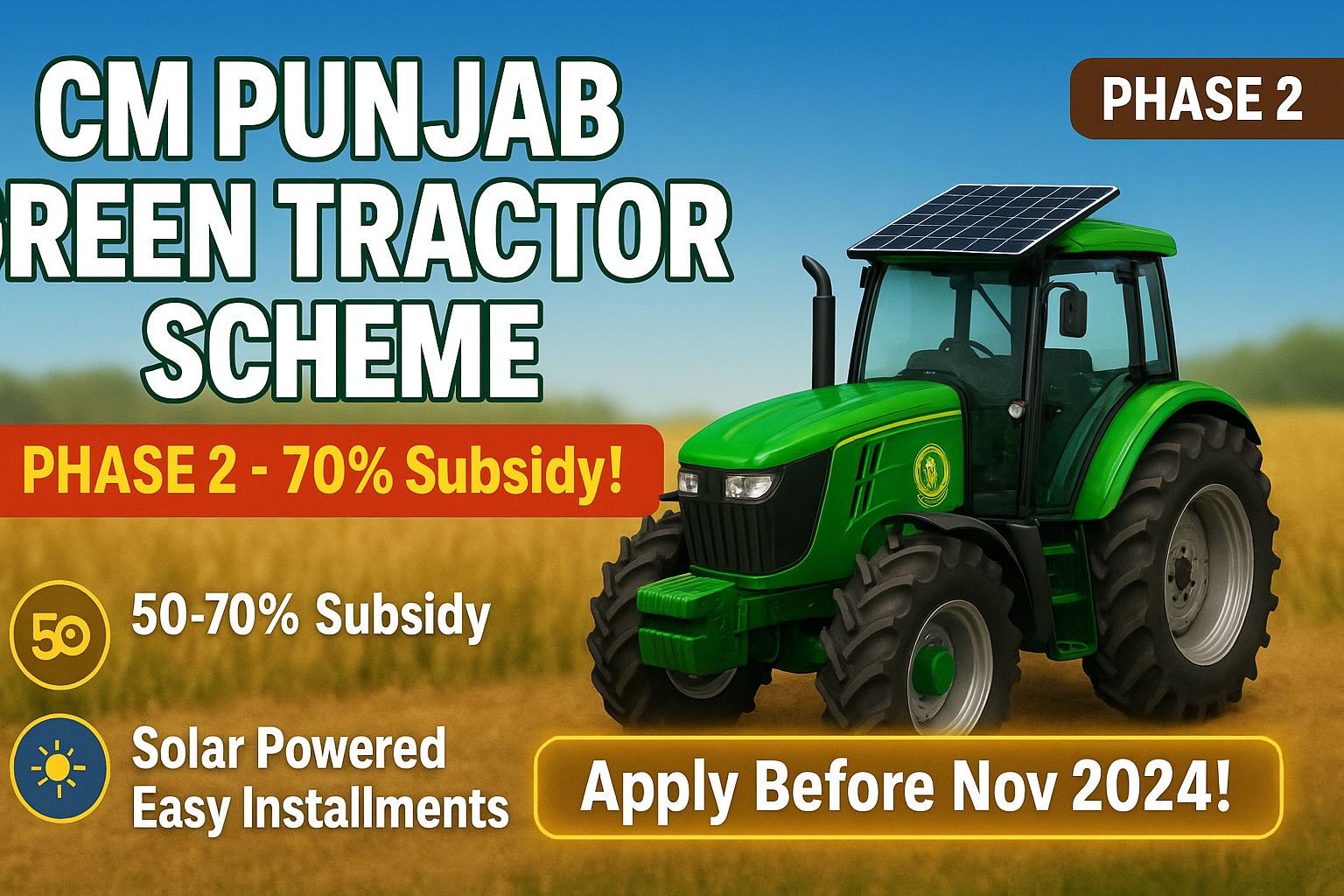 CM Punjab Green Tractor Scheme Phase 2